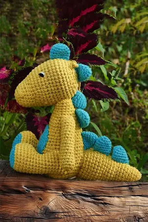 Yellow Blue Unicorn crochet soft toy